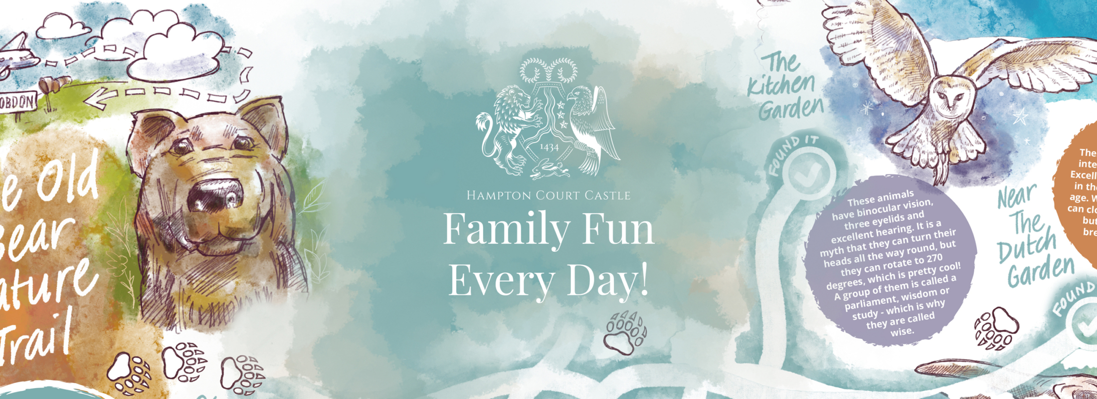 Family fun nature trail day out at Hampton Court Castle hereford