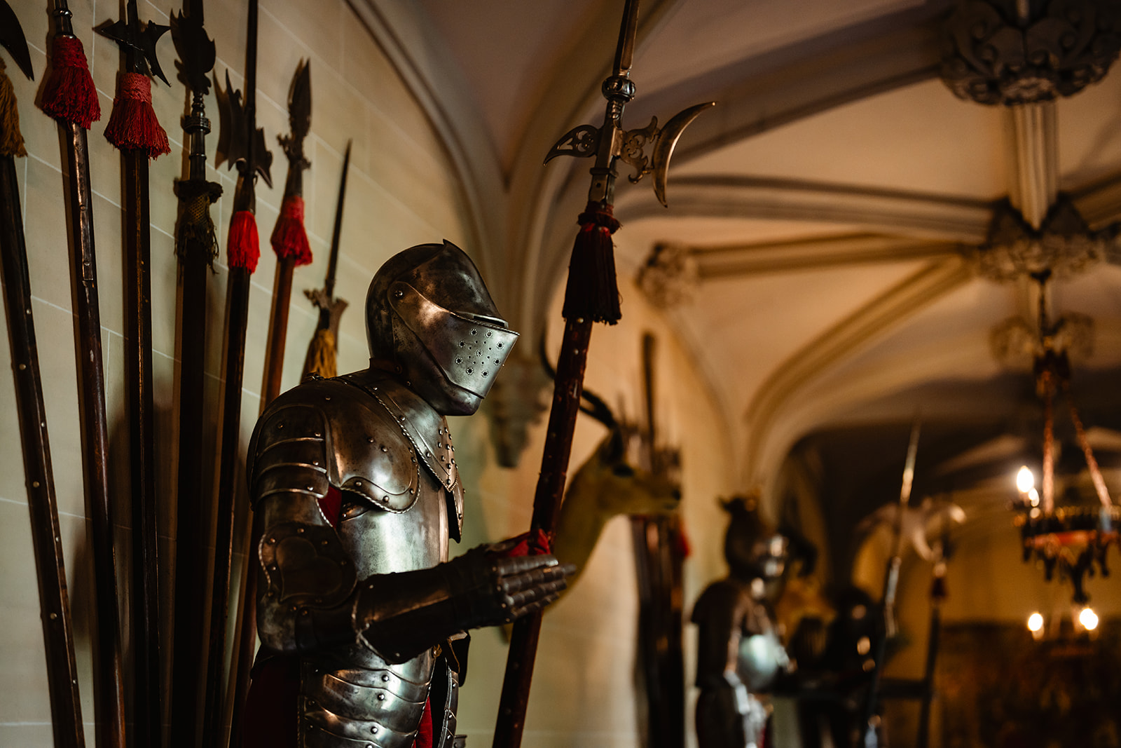 suit of armour at Hampton Court Castle wedding venue