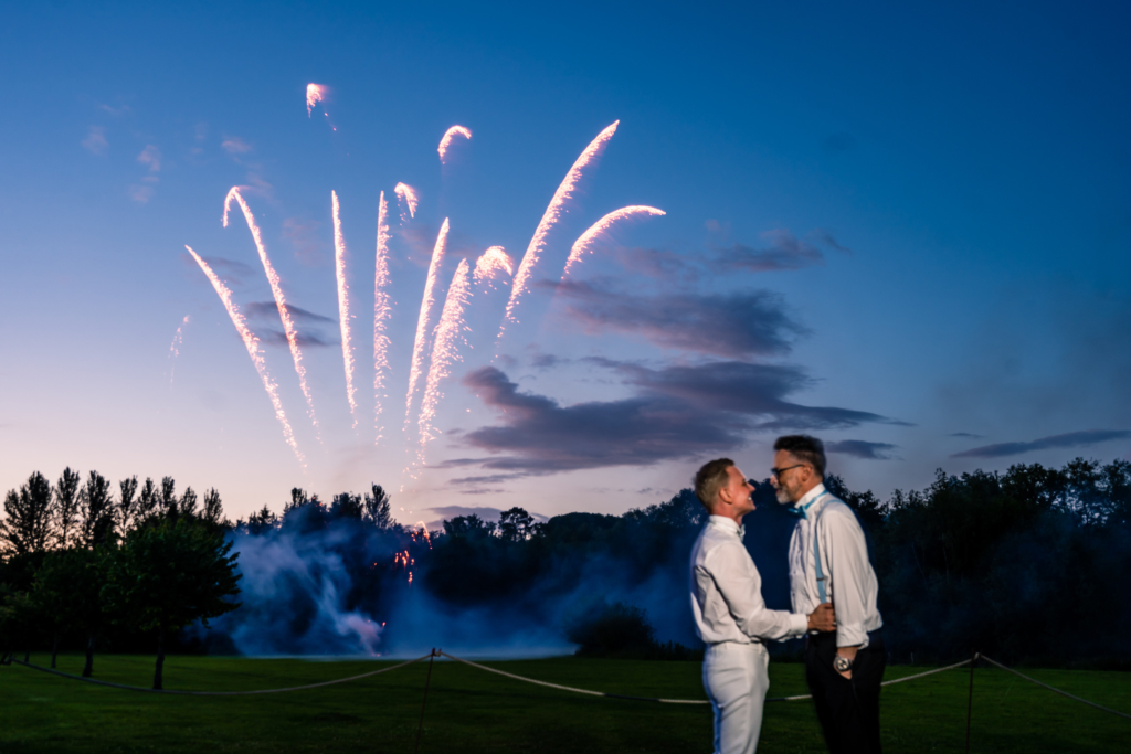 firework display at Hampton Court Castle wedding